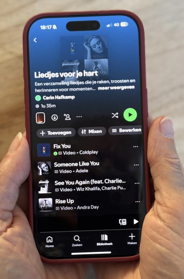 Spotify playlist liedjes voor je hart